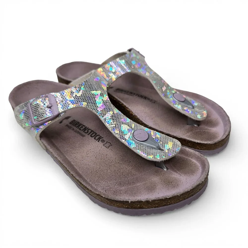 Birkenstock Gizeh Girls Thong Sandal Metallic Mauve Boho Slip On‎ L3